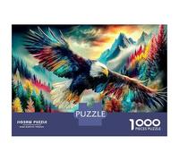 Águila Volando en el Bosque 1000 Piezas Puzzle Premium Aves Rapaces Naturales Puzzle Clásico, Cartón Grueso - Ultra Difícil, Antiestrés Total, Ideal para Diversión En Casa 52x38cm/1000pcs