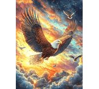 Águila Volando sobre el mar al Atardecer Puzzles 500 Piezas Maquetas 3D Construir Sin Pegamento Animales Salvajes y domésticos Rompecabezas Educativo para Familia Desafío Intelectual Decoración Hogar
