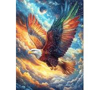 Águila Volando sobre el Valle de montaña Puzzle 1000 Piezas Cartón Grueso para Principiantes Animal tierno de Cuento de Hadas Agilidad Mental Vacaciones Verano Garantía Reposición Piezas Regalo Ideal