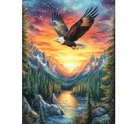Águila Volando sobre el Valle de montaña Puzzle 500 Piezas Cartón Grueso para Principiantes Cuento de Hadas Animal mágico Ejercicio Mental Relajante Ocio Creativo Casa Regalo Creativo