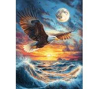 Águila Volando sobre Las Olas del océano Puzzle 300 Piezas Cartón Blanco Premium para Expertos Vida Silvestre y Mascotas Mejora Concentración Ejercita La Mente Actividad Días Libres