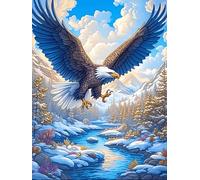 Águila Volando sobre Montañas Nevadas Puzzle 300 Piezas Cartón Grueso Para Adolescentes Mascota de Vida Silvestre Mejora Coordinación Ojo-Mano Actividad Compartir Familia Pieza Colección Navidad 300 P