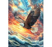 Águila Volando sobre océano al Atardecer Puzzle 1000 Piezas Educativo Impresión HD Paisaje Ciencia ficción Juego De Rompecabezas para Familia Entretenimiento Inteligente Construir Maquetas 1000 PCS