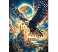 Águila Volando sobre un Castillo Puzzle 300 Piezas Cartón Grueso para Adultos Mascota de Vida Silvestre Noches Juegos En Familia Antiestrés Regalo Corporativo Calidad Profesional Regalo Ideal 300 PCS