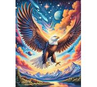 Águila Volando sobre un Cielo cósmico Rompecabezas 500 Piezas Cartón para Principiantes Sueño Mágico de Ciencia Ficción Actividad Antiestrés Calmar La Mente Garantía Reposición Piezas Regalo Sorpresa