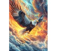 Águila Volando sobre un Cielo mágico Puzzle 1000 Piezas Cartón Blanco Premium para Coleccionistas Vida Silvestre y Mascotas Entrenamiento Memoria Juego Compartir Colección Rompecabezas 1000 PCS