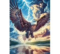Águila Volando sobre un Lago Rompecabezas 300 Piezas Cartón para Expertos Mascota de Vida Silvestre Mejora Atención Diversión Grupal Decoración Artística Regalo Navideño Original 300 PCS