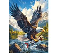 Águila Volando sobre un Lago Rompecabezas 300 Piezas Cartón Para Niños Mayores 14 Años Mascota de Vida Silvestre Cute Entretenimiento Casa Antiestrés Detalle San Valentín Detalle Único Original 300 PC