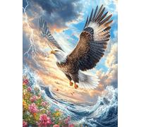 Águila Volando sobre un mar tormentoso Rompecabezas 300 Piezas Cartón Resistente para Mayores Animales y Plantas Desarrollo Lógica Entretenimiento Toda La Familia Decoración Salón Reyes Magos 300 PCS