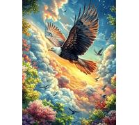 Águila volando sobre un valle ardiente Rompecabezas 500 Piezas Cartón Grueso Para Coleccionistas Sueño Mágico de Ciencia Ficción Mejora Memoria Desarrollo Cognitivo Diversión Familia Regalo Reyes Mago