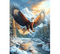 Águila volando sobre un valle de montaña nevado Rompecabezas 1000 Piezas Cartón Para Principiantes Sueño Mágico de Ciencia Ficción Días Lluviosos Tiempo Libre En Casa Para Reyes Magos Detalle De Cumpl