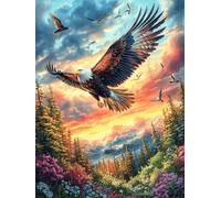 Águila Volando sobre un Valle de montaña Puzzle 300 Piezas Cartón con Papel Toda La Familia Sueño Mágico de Ciencia Ficción Tiempo Libre En Casa Más Vendido Regalo Original 300 PC