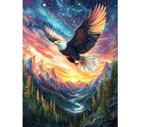 Águila Volando sobre un Valle montañoso ardiente Puzzle 300 Piezas Cartón Resistente Animales y Plantas Rompecabezas Familiar para Toda La Familia Juguete Educativo 3D Maquetas Construir 300 PCS