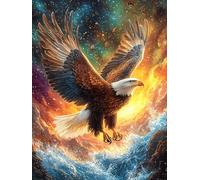 Águila volando sobre un valle montañoso ardiente Puzzle 300 Piezas Juguete Educativo Familiar Interactivo Ciencia ficción sueño mágico Rompecabezas 3D Para Hombres Y Mujeres Construir Maquetas Desafío