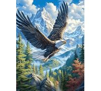 Águila Volando sobre un Valle montañoso nevado Puzzle 300 Piezas Papel Mayores Vida Silvestre y Mascotas Terapia Relajación Relajación Mental Más Vendido Original 300 PC