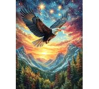 Águila volando sobre un valle montañoso Puzzle 1000 Piezas 3D Creativo Detallado Paisaje de cuento de hadas en caricatura Rompecabezas Para Hombres Y Mujeres Decoración Hogar Moderno Construir Maqueta
