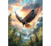 Águila volando sobre un valle montañoso Puzzle 1000 Piezas Estera Portátil 3D Cuento de hadas acompañante adorable Rompecabezas Familiar Para Hombres Y Mujeres Aliviar Estrés Decoración Hogar 1000 PCS