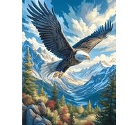 Águila Volando sobre un Valle Montañoso Puzzle 300 Piezas Cartón Blanco Premium Para Expertos Mascota de Vida Silvestre Cute Mejora Concentración Ejercita La Mente Actividad Días Libres Regalo De Navi