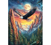 Águila Volando sobre un Valle montañoso Puzzle 300 Piezas Cuento de Hadas acompañante mágico Rompecabezas Familiar para Adultos Aliviar Estrés Decoración De Pared Moderna 300 PCS