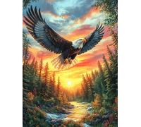 Águila Volando sobre un Valle montañoso Puzzles 1000 Piezas Estera Portátil 3D Animal Lindo de Cuento de Hadas Rompecabezas Familiar para Adultos Aliviar Estrés Decoración Hogar Moderno Creativo 1000