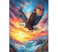 Águila volando sobre un valle montañoso Puzzles 300 Piezas Entretenimiento Familiar Plantas y animales de cuento de hadas Rompecabezas 3D Para Familia Juguete Educativo Aliviar Estrés Decoración Hogar