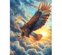 Águila Volando sobre un Valle montañoso Puzzles 300 Piezas Maquetas 3D Educativas Profesionales Paisaje de Cuento de Hadas en Caricatura Rompecabezas para Familia Construir DIY Moderno Aliviar Estrés