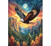 Águila Volando sobre un Valle montañoso Puzzles 500 Piezas Maquetas 3D Educativas Cuento de Hadas mágico de Animales Rompecabezas para Familia Construir DIY Moderno Aliviar Estrés Decoración 500 PCS