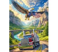 Águila Volando sobre una autopista Puzzle 300 Piezas Cartón Blanco Premium para Expertos Vida Silvestre y Plantas Días Lluviosos Colección Garantía Reposición Piezas 300 PCS