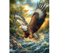Águila Volando sobre una Cascada Puzzles 300 Piezas Desafío Nivel Difícil Rompecabezas para Adultos Aliviar Estrés Decoración Hogar DIY Moderno Portátil 300 PCS