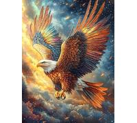 Águila Volando sobre Valle montañoso ardiente Puzzles 1000 Piezas Moderno Creativo Fauna Mascotas Rompecabezas Familiar para Adultos 3D Maquetas Construir Aliviar Estrés Decorativo 1000 PCS
