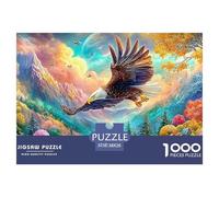 Águila Vuela Entre colinas Coloridas y una cabaña Puzzle De 1000 Piezas águila Ocio Familiar para Adultos Y Niños 38x26cm/1000pcs