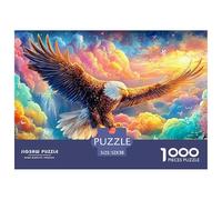 Águila Vuela Entre Nubes Coloridas y cascadas Puzzle De 1000 Piezas águila Ideal para Hombres, Mujeres, Niños Y Ancianos 52x38cm/1000pcs