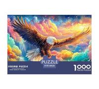 Águila Vuela Entre Nubes Coloridas y cascadas Puzzle De 1000 Piezas para Adultos Y Niños A Partir De 12 Años águila Juego Desafiante Y De Ingenio 38x26cm/1000pcs
