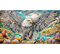 águila with Wings Spread Over Village Puzzle de 1000 Piezas para Adultos - Juego Familiar diFícil & Estimulante Actividad para casa 38x26/1000pcs