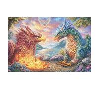 Águila y dragón se enfrentan al Borde del Lago Puzzle 1000 Piezas 3D Creativo Detallado Tiempo Feliz Rompecabezas para Hombres Y Mujeres Decoración Hogar Moderno Construir Maquetas 1000 PCS