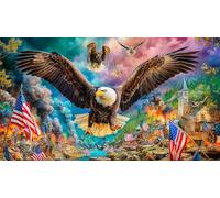 Águilas Volando sobre una Ciudad en Llamas Rompecabezas de 1000 Piezas para Adultos - Cartón Reciclado para Decoración 38x52cm/1000pcs