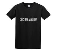 Aguilera Christina Logo Men's T-Shirt Unisex Black Cotton Print tee Shirts M