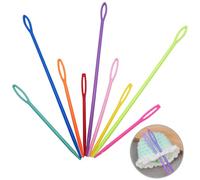 Aguja Bordar Plástico, Dujelixa Aguja Tapiz, 60 Piezas Agujas coser niños, Aguja Zurcir, 7cm/9cm/15cm Aguja Lanera (Mezclar colores aleatoriamente), Aguja coser, Agujas de Coser a Mano Ojo Grande