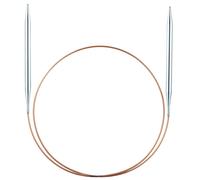 Aguja circular de tejer Addi de metal plateado de 120 cm x 1,75 mm