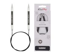 Aguja circular fija KnitPro Karbonz de 100 cm (40"") | Talla 10.5 (6.5 mm) (EE. UU.)