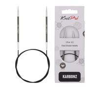 Aguja circular fija KnitPro Karbonz de 80 cm (32"") | Talla 3 (EE. UU.) (3,25 mm)