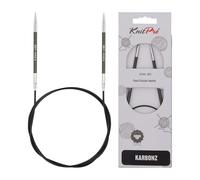 Aguja circular fija KnitPro Karbonz de 80 cm (32"") | Talla 6 (EE. UU.) (4 mm)