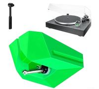 Aguja de cartucho de repuesto, aguja de repuesto AT-ATN95E para tocadiscos Audio-Technica AT-LP120X+cepillo (verde)