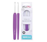KnitPro Waves Agujas de crochet: aguja de crochet de 3,75 mm, mangos suaves y ergonómicos, agarre de goma suave para manos artríticas, agujas de crochet ligeras y cómodas para tejer