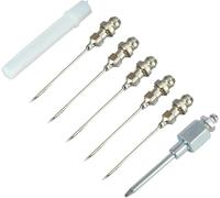 Aguja de inyector de grasa, 5 agujas de inyector de grasa y 1 dispensador de punta de aguja de grasa, mini boquilla de aguja de grasa de rodamiento portátil y desmontable para juntas esféricas