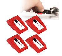 Aguja de reproductor de discos, 4pcs aluminio universal fonographstylus giradrete fonógrafo cartucho accesorios de reemplazo de aguja de aguja