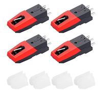 Aguja de Repuesto para Tocadiscos de Vinilo Vintage con Funda Protectora - 4 Piezas para Schall, Crosley, Ion, Jensen, Bush y Teac