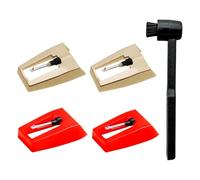 Aguja de repuesto para tocadiscos para tocadiscos de vinilo, tocadiscos, fonógrafo, lápiz capacitivo con cepillo de limpieza
