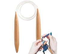 Aguja gigante de madera para grueso - Herramientas para tejer | Agujas gigantes naturales | Palos de tejer | Ideal para tejar a mano, hilos gruesos y proyectos de manualidades creativas.