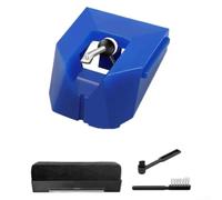 Aguja giratoria AT VMN95E compatible con cartuchos de las series ATLP120X y VM95, incluyendo cepillos de limpieza para lápiz capacitivo y cuidado de vinilo (azul)
